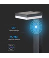 5,5W Solar tuinlamp met sensor - Zwart, PIR-sensor, IP54, zwart