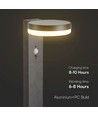 5,5W LED solar tuinlamp met sensor - IP54, 3000K, PIR sensor, zwarte afwerking