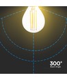 E14 6W LED filament kogellamp - P45, 600lm, helder glas