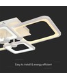 70W LED plafondlamp met afstandsbediening - 6000lm, CCT, dimbaar, wit metaal, 58,5 x 39 cm