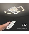 70W LED plafondlamp met afstandsbediening - 6000lm, CCT, dimbaar, wit metaal, 58,5 x 39 cm