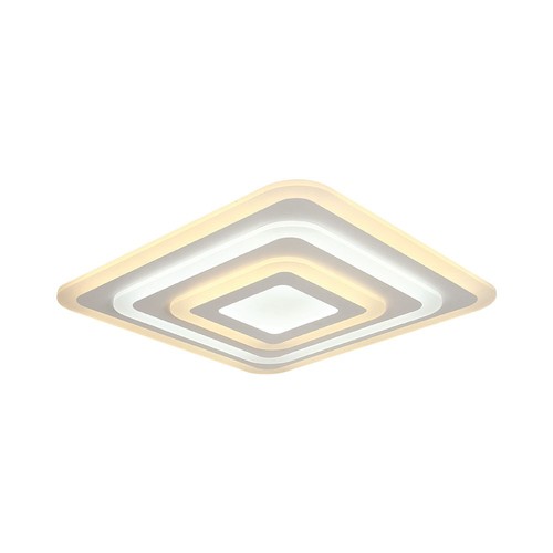 77W LED plafondlamp met afstandsbediening - 6700lm, dimbaar, CCT, RGB, 49,5 x 49,5 cm, witte rand