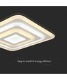 77W LED plafondlamp met afstandsbediening - 6700lm, dimbaar, CCT, RGB, 49,5 x 49,5 cm, witte rand