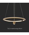 45W LED pendel, Ø60cm, geborsteld goud - 5500lm, 3000K, designer hanglamp, IP20