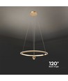 45W LED pendel, Ø60cm, Brush Gold - 5500lm, 4000K, IP20, in hoogte verstelbaar