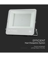 200W breedstraler - IP65, zwart, werklamp, Samsung LED-chip, 1m snoer, 6500K, grijs matglas