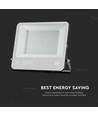 200W breedstraler - IP65, zwart, werklamp, Samsung LED-chip, 1m snoer, 6500K, grijs matglas