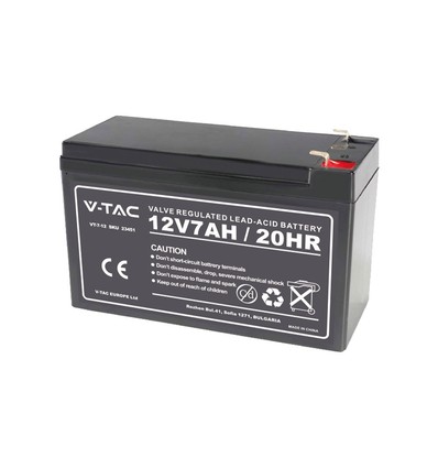 12V / 7Ah loodaccu - 151x65x100mm, oplaadbaar, VRLA AGM accu