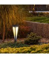 2W LED solar tuinlamp - 3000K, zwart, 3.7V batterij, IP-klasse, tot 8 uur brandtijd