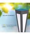 2W LED solar tuinlamp - 3000K, zwart, 3.7V batterij, IP-klasse, tot 8 uur brandtijd