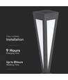 2W LED solar tuinlamp - 3000K, zwart, 3.7V batterij, IP-klasse, tot 8 uur brandtijd