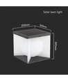 3W LED solar tuinlamp, Cube - IP65, 3000K, warm wit, zwart/wit, 20,5 x 20,5 cm