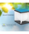 3W LED solar tuinlamp, Cube - IP65, 3000K, warm wit, zwart/wit, 20,5 x 20,5 cm