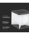 3W LED solar tuinlamp, Cube - IP65, 3000K, warm wit, zwart/wit, 20,5 x 20,5 cm