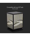 E27 tuinlamp CUBE - IP65, zwart, vierkant, modern design, zonder lichtbron