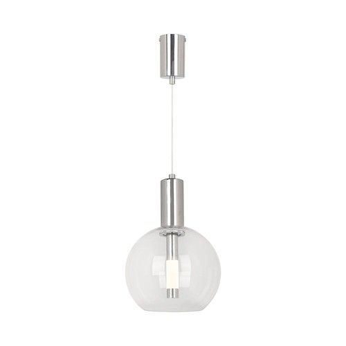 5W LED hanglamp van helder glas - Ø20cm, 3000K, staal en acryl, transparant