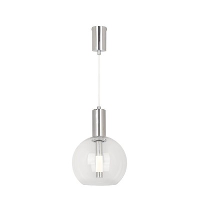 5W LED hanglamp van helder glas - Ø20cm, 3000K, staal en acryl, transparant