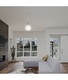 5W LED hanglamp van helder glas - Ø20cm, 3000K, staal en acryl, transparant