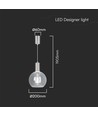 5W LED hanglamp van helder glas - Ø20cm, 3000K, staal en acryl, transparant