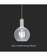 5W LED hanglamp van helder glas - Ø20cm, 3000K, staal en acryl, transparant