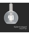 5W LED hanglamp van helder glas - Ø20cm, 3000K, staal en acryl, transparant