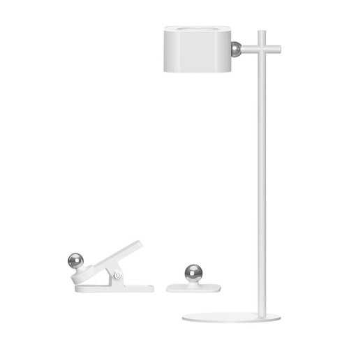 Oplaadbare 3-in-1 LED-lamp - Magnetisch, dimbaar, CCT, up/down-licht, wit, incl. voet en 2 stuks montagebeugels