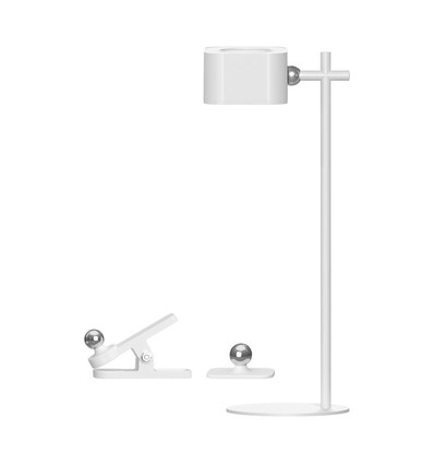 Oplaadbare 3-in-1 LED-lamp - Magnetisch, dimbaar, CCT, up/down-licht, wit, incl. voet en 2 stuks montagebeugels