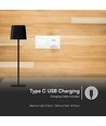 5W LED solar magnetische tafellamp - Touch dimbaar, CCT, IP65, zwart, 400lm, incl. batterij