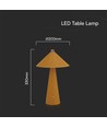 3W oplaadbare LED tafellamp - Touch dimbaar, 3-in-1 CCT, metaal met leer, USB-C, geel