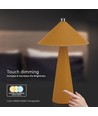3W oplaadbare LED tafellamp - Touch dimbaar, 3-in-1 CCT, metaal met leer, USB-C, geel