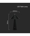 3W oplaadbare LED tafellamp met touch dim - 3-in-1 CCT, zwart leer, 4000mAh batterij, USB-C, 20x33 cm