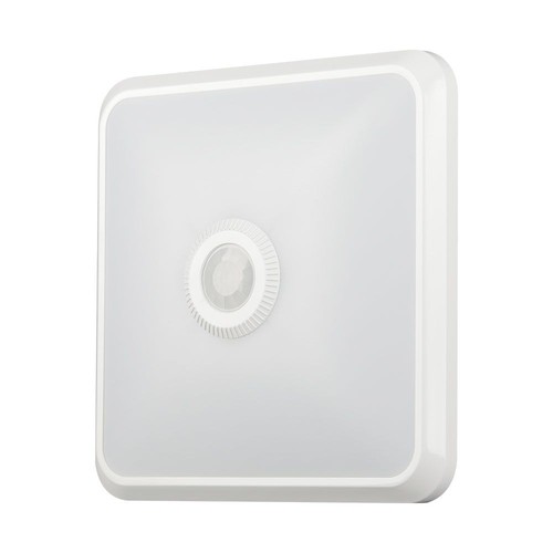 12W LED sensorlamp met Samsung Chip - 3-in-1 CCT, vierkant, wit, 360° PIR sensor, IP20