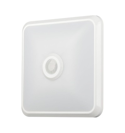 12W LED sensorlamp met Samsung Chip - 3-in-1 CCT, vierkant, wit, 360° PIR sensor, IP20