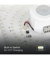 12W LED sensorlamp met Samsung Chip - 3-in-1 CCT, vierkant, wit, 360° PIR sensor, IP20