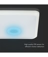 12W LED sensorlamp met Samsung Chip - 3-in-1 CCT, vierkant, wit, 360° PIR sensor, IP20