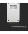 V-Tac schemersensor met timer - IP65, Wit huis, instelbare gevoeligheid, instelbare timer