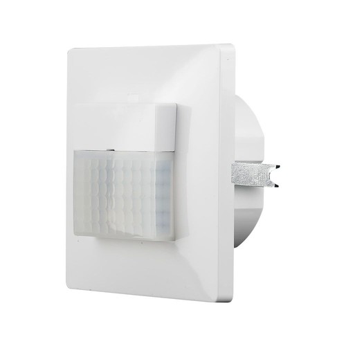 Wandgemonteerde bewegingssensor - Wit, voor inbouw, PIR infrarood, Max 200W