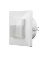 Wandgemonteerde bewegingssensor - Wit, voor inbouw, PIR infrarood, Max 200W