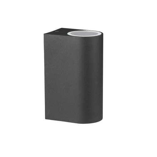 GU10 wandlamp met up/down licht, rond - IP44 buiten, wit, aluminium, zonder lichtbron