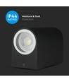 GU10 wandlamp met up/down licht, rond - IP44 buiten, wit, aluminium, zonder lichtbron