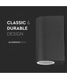 GU10 wandlamp met up/down licht, rond - IP44 buiten, wit, aluminium, zonder lichtbron