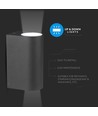GU10 wandlamp met up/down licht, rond - IP44 buiten, wit, aluminium, zonder lichtbron