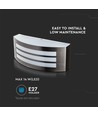 E27 wandlamp - IP44 buiten, wit, roestvrij staal, zonder lichtbron