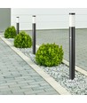110cm E27 tuinlamp met sensor - IP44, roestvrij staal, antraciet, PIR sensor, zonder lichtbron