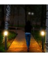 110cm E27 tuinlamp met sensor - IP44, roestvrij staal, antraciet, PIR sensor, zonder lichtbron