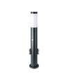 60cm tuinlamp met PIR sensor en 2 stopcontacten - E27 fitting, IP44, roestvrij staal, grijs, zonder lichtbron