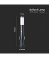 60cm tuinlamp met PIR sensor en 2 stopcontacten - E27 fitting, IP44, roestvrij staal, grijs, zonder lichtbron