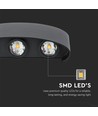7W - LED Wandlamp, 4000K, Zandzwart