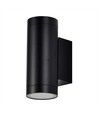 Zwarte Up/Down Wandlamp GU10 - Rond, Aluminium, IP54 buiten & binnen
