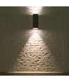 Zwarte Up/Down Wandlamp GU10 - Rond, Aluminium, IP54 buiten & binnen